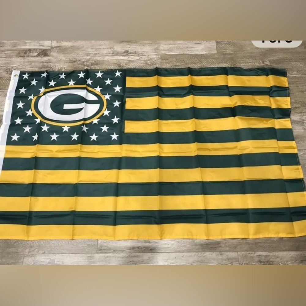 New! Green Bay Packers Stars and Stripes 3 x 5 Indoor/Outdoor American F…
